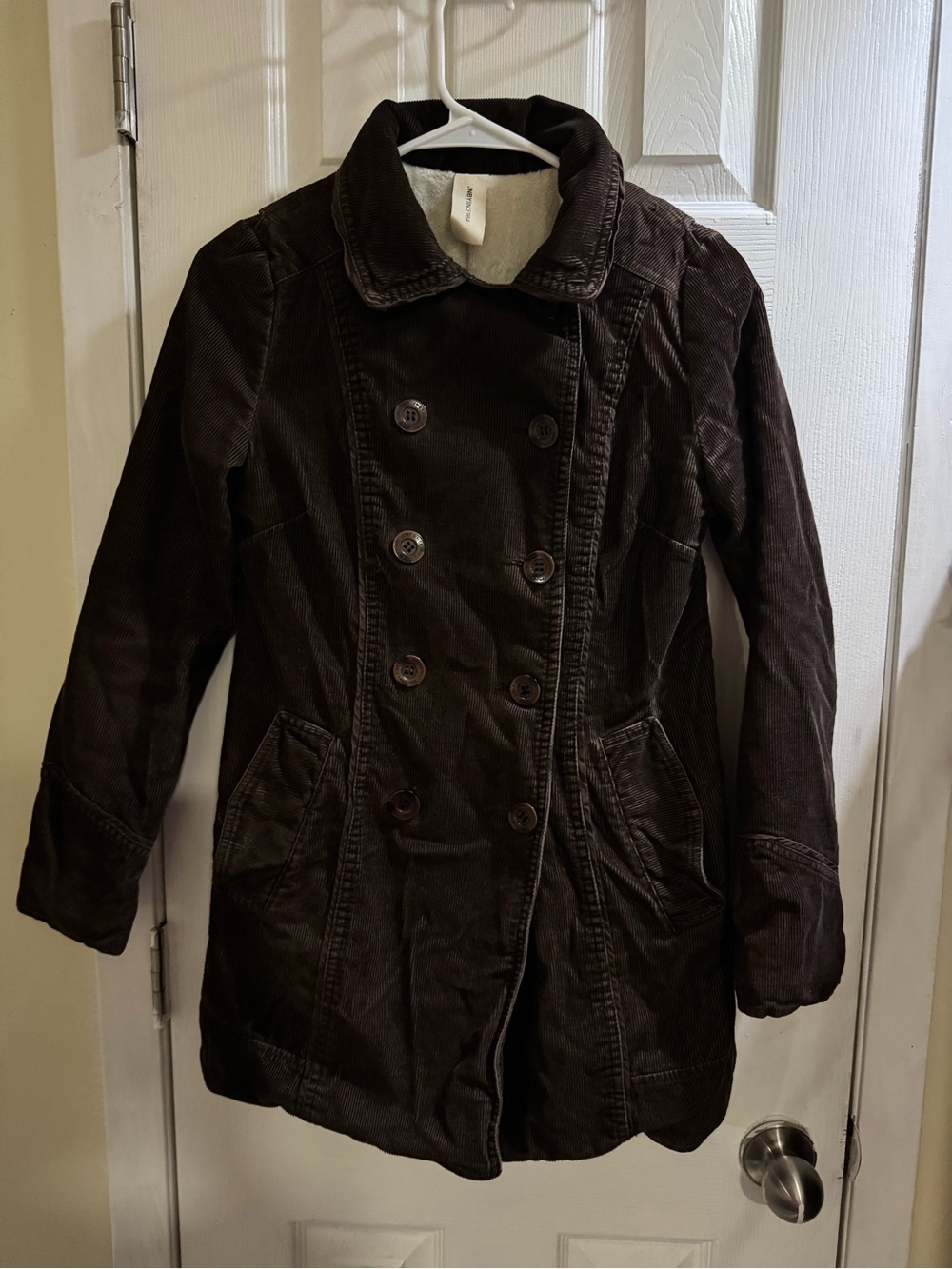 Vintage JNBY Since 1994 Women’s Brown Corduroy Sherpa-Lined Peacoat Jacket Sz M